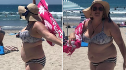 Mujer discriminada en público por usar bikini en la playa contra la gordofobia: Hay un arco iris de cuerpos hermosos”