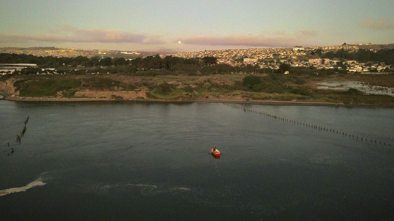 Desembocadura del río Maipo y playa en San Antonio.&nbsp;