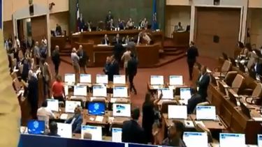 VIDEO| Diputado Ramón Barros (UDI) da empujón a Tomás Hirsh tras votación de reajuste al sector público