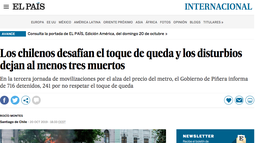 Medios internacionales destacan que los chilenos desafían el toque de queda