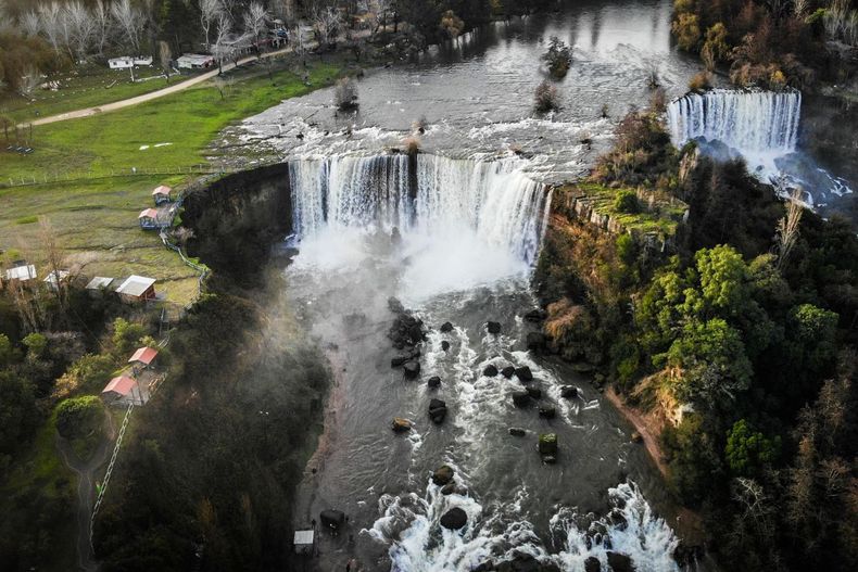 Imagen aerea de Salto del Laja / Agencia Uno